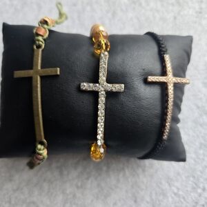 3 Cross Charm Bracelets Spiritual